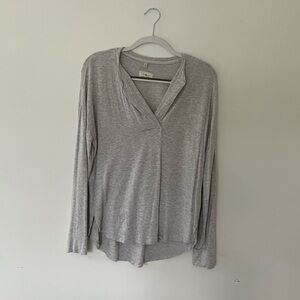 Lou & Grey Cotton Long Sleeve V-neck Top